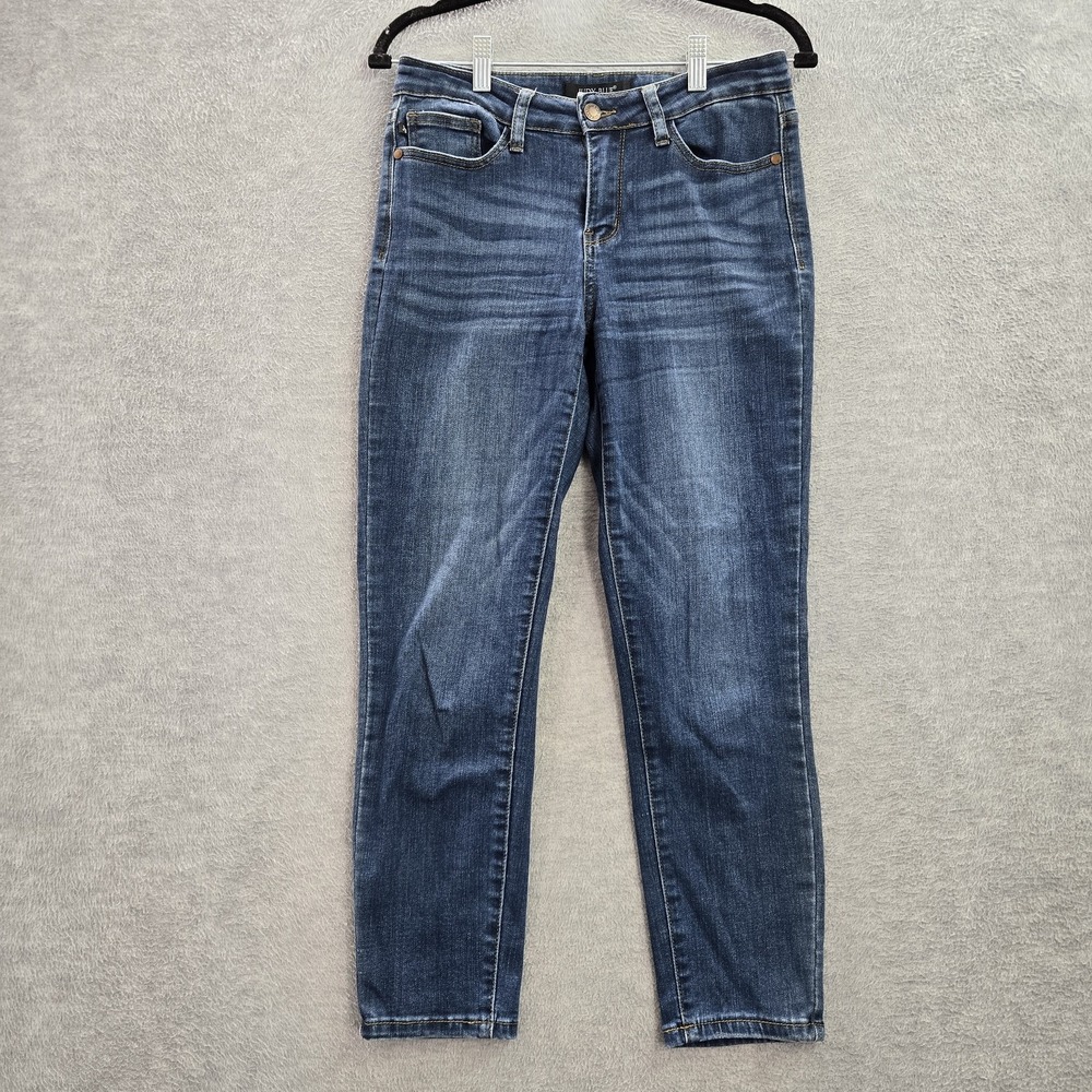 Judy Blue Women Jeans 27 Denim Tapered Relaxed Button 27" Inseam Cotton